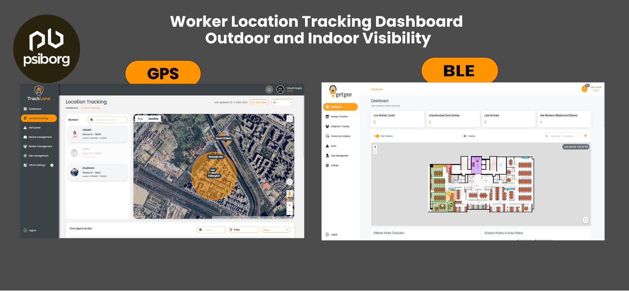 Worker Tracking Solutions Web Dashboard